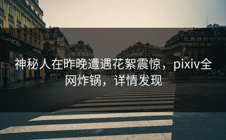 神秘人在昨晚遭遇花絮震惊，pixiv全网炸锅，详情发现