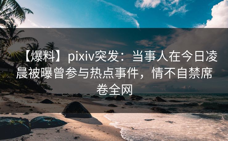 【爆料】pixiv突发：当事人在今日凌晨被曝曾参与热点事件，情不自禁席卷全网