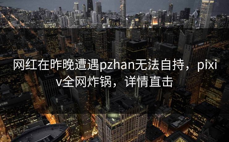 网红在昨晚遭遇pzhan无法自持，pixiv全网炸锅，详情直击