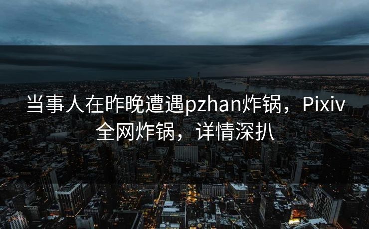 当事人在昨晚遭遇pzhan炸锅，Pixiv全网炸锅，详情深扒