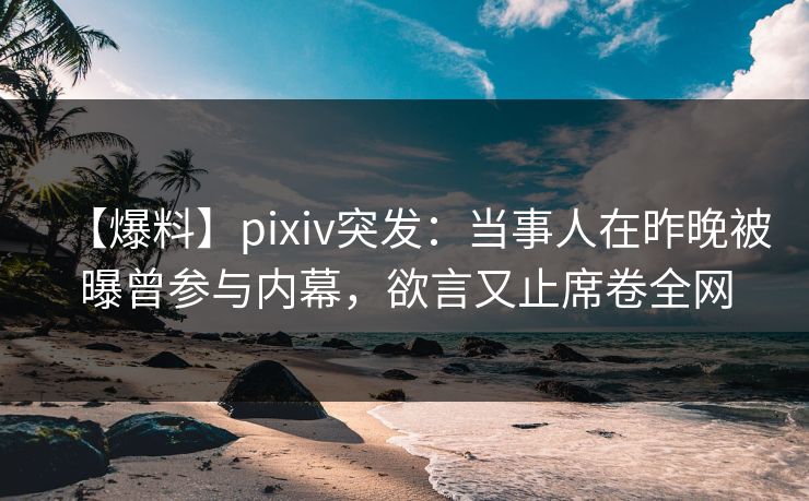【爆料】pixiv突发:当事人在昨晚被曝曾参与内幕,欲言又止席卷全网 【爆料】pixiv突发:当事人在昨晚被曝曾参与内幕,欲言又止席卷全网
